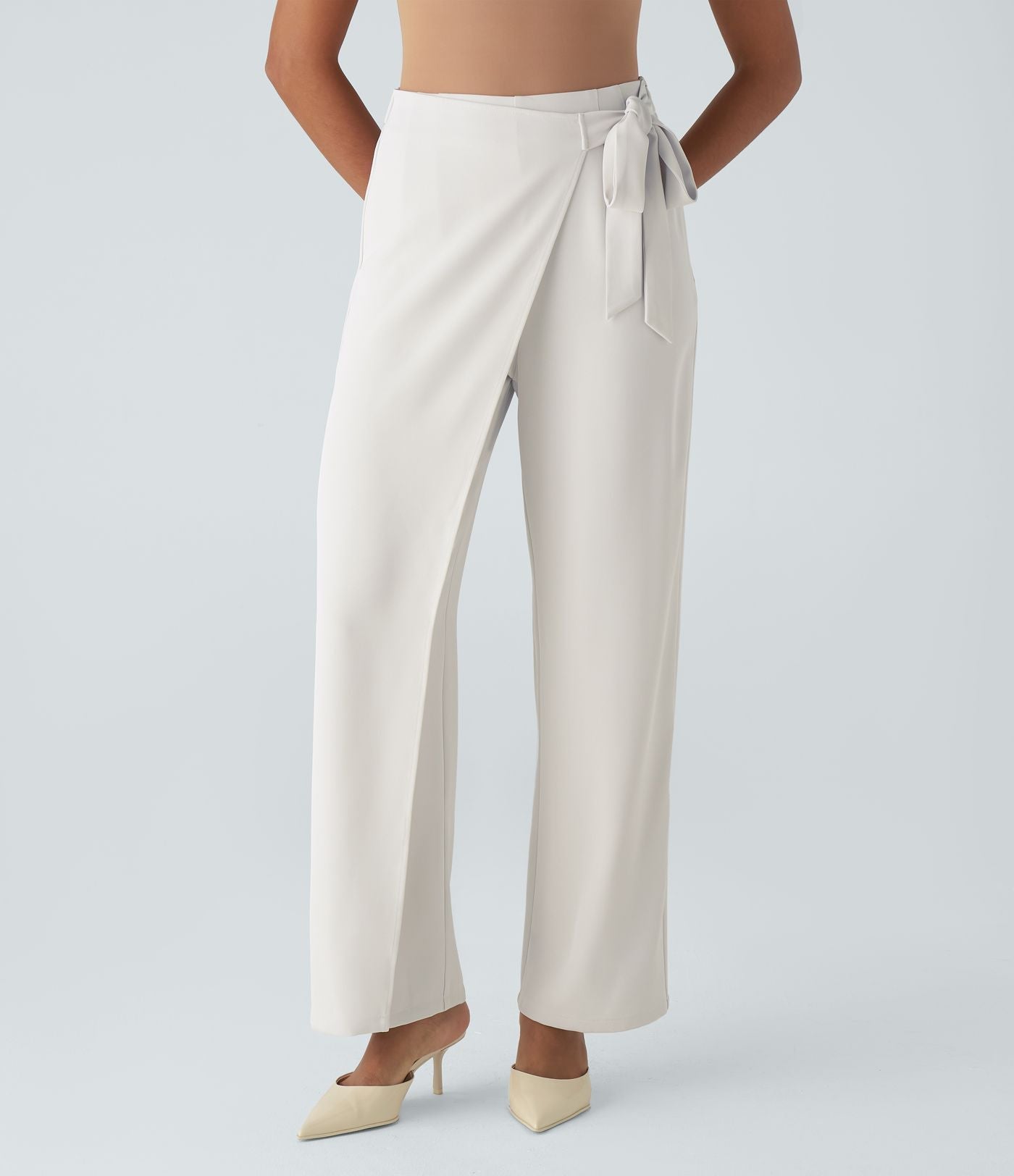 Cara | High-Waisted Pants with Elegant Wrap Design
