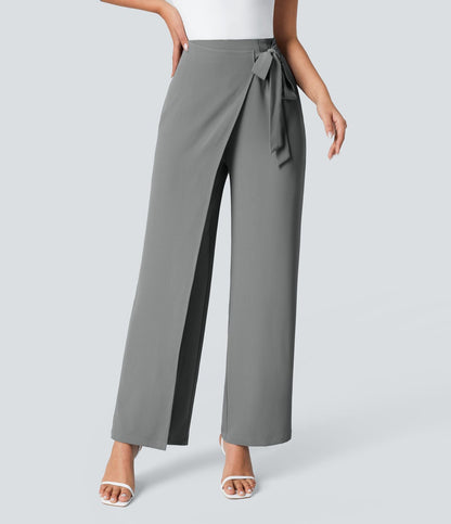Cara | High-Waisted Pants with Elegant Wrap Design