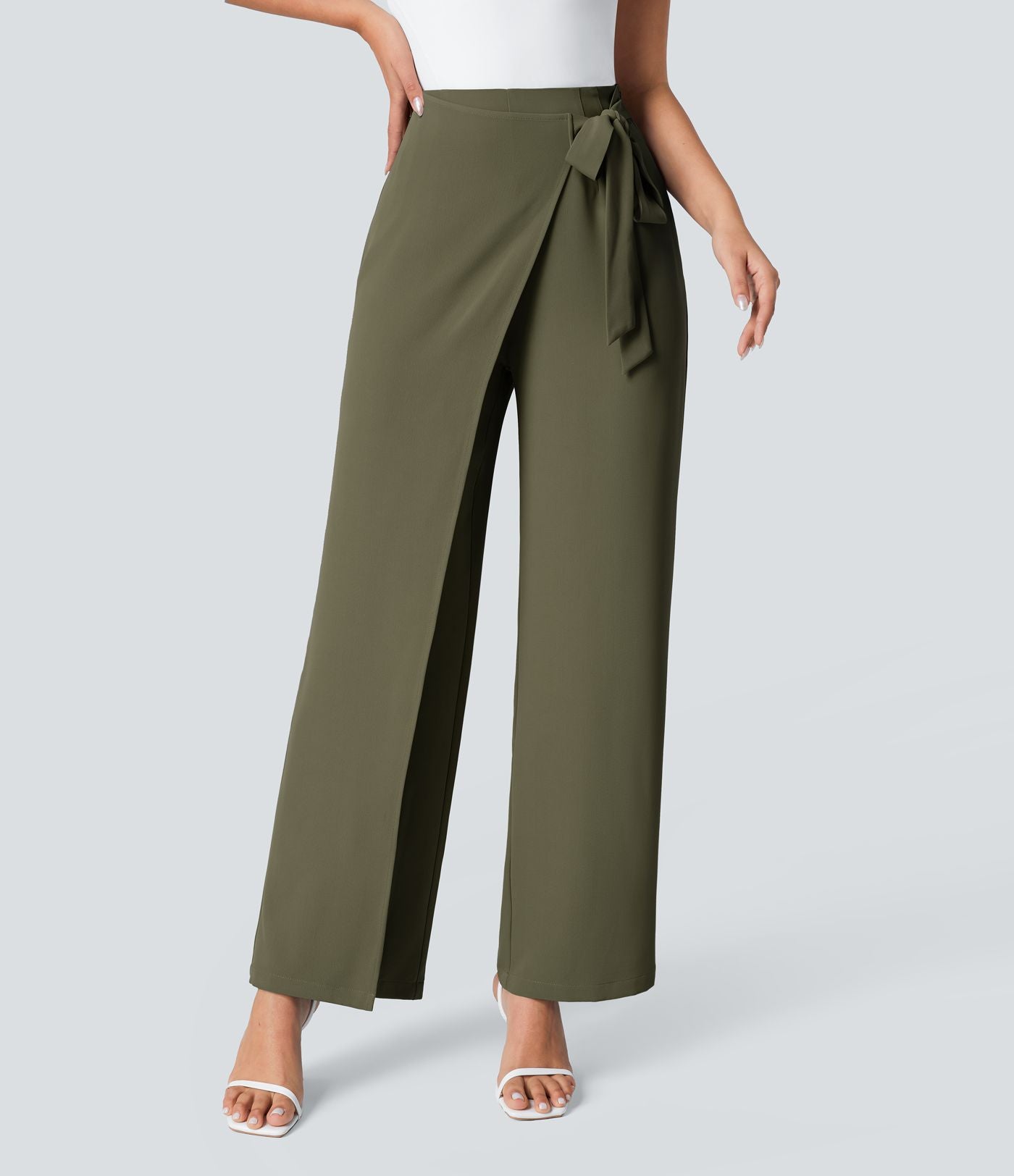Cara | High-Waisted Pants with Elegant Wrap Design