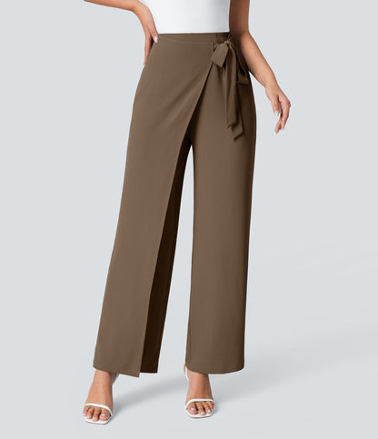 Cara | High-Waisted Pants with Elegant Wrap Design