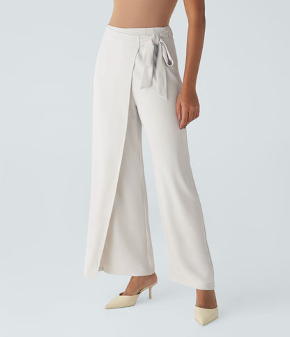Cara | High-Waisted Pants with Elegant Wrap Design