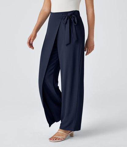 Cara | High-Waisted Pants with Elegant Wrap Design