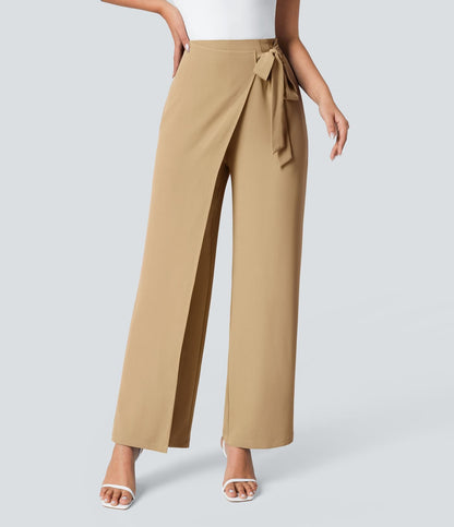 Cara | High-Waisted Pants with Elegant Wrap Design