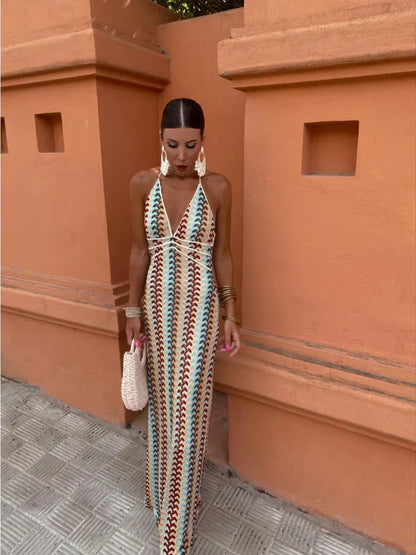 Roxanne | Halter Dress with Alluring Open Back