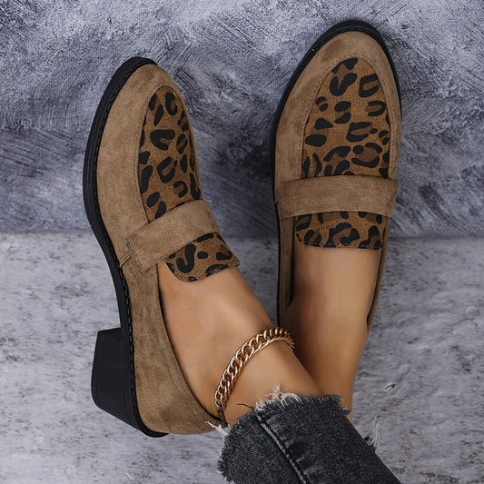 Lina | Elegant loafers with leopard accents and a heel